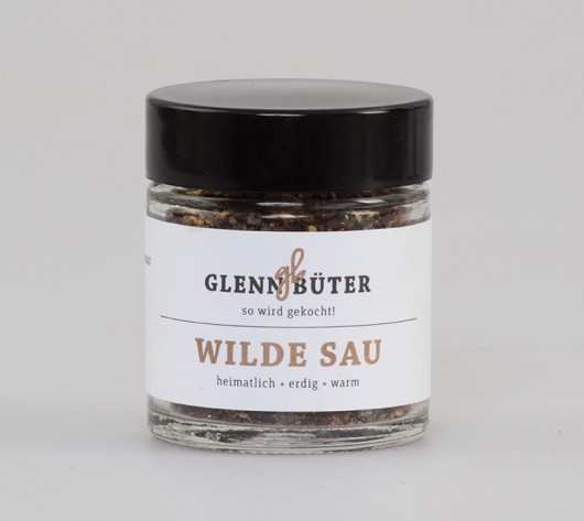 Glas mit Gewürze für Wildfleisch